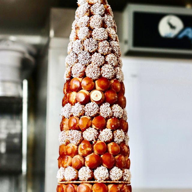 Reaching towards the sky, our Croquembouche Cake is a  height of sweetness that will making your special event truly unforgettable!⁠
.⁠
....