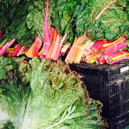 LA's farmers markets are so inspiring. Can't wait to create something magnificent with these beautiful greens 🥗🧡🥗🧡 